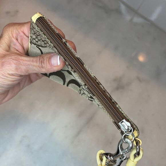 Coach Wristlet Wallet Y2K Jacquard Signature Logo Patchwork Pouch - Picture 11 of 12